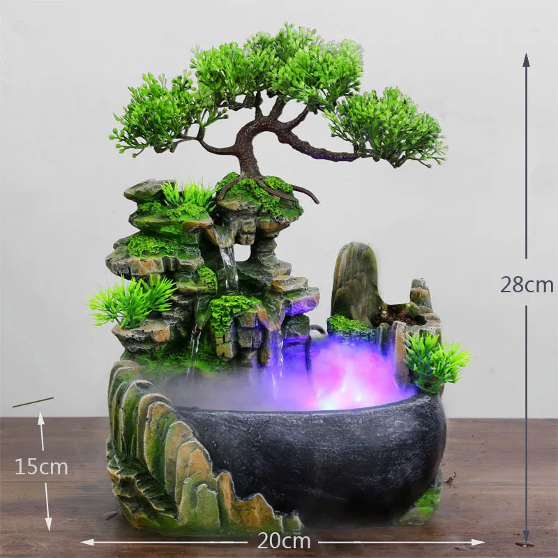 Water Waterfall Fountain LED Lights Spray