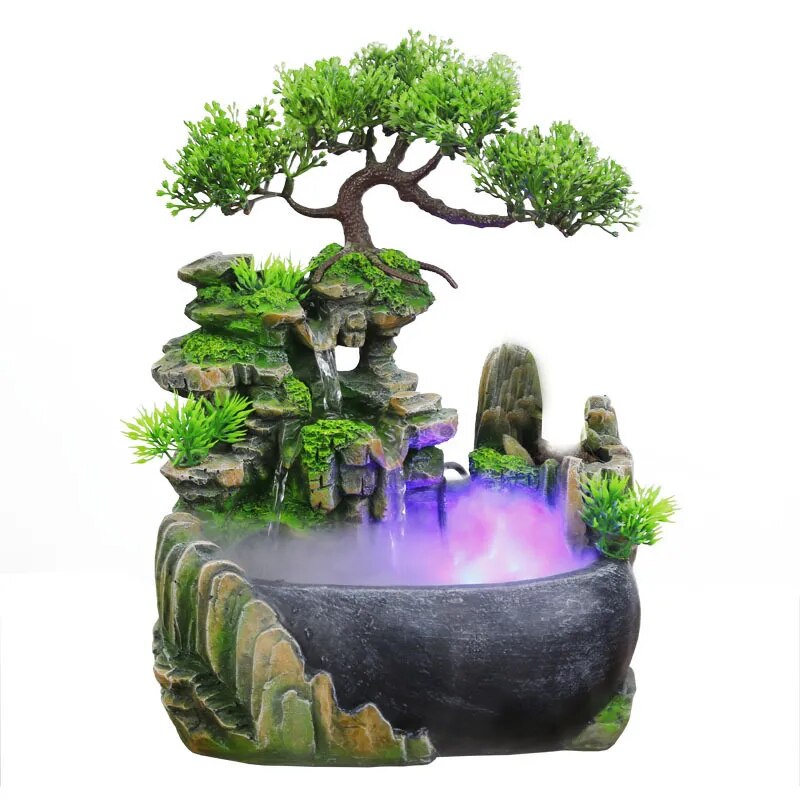 Water Waterfall Fountain LED Lights Spray