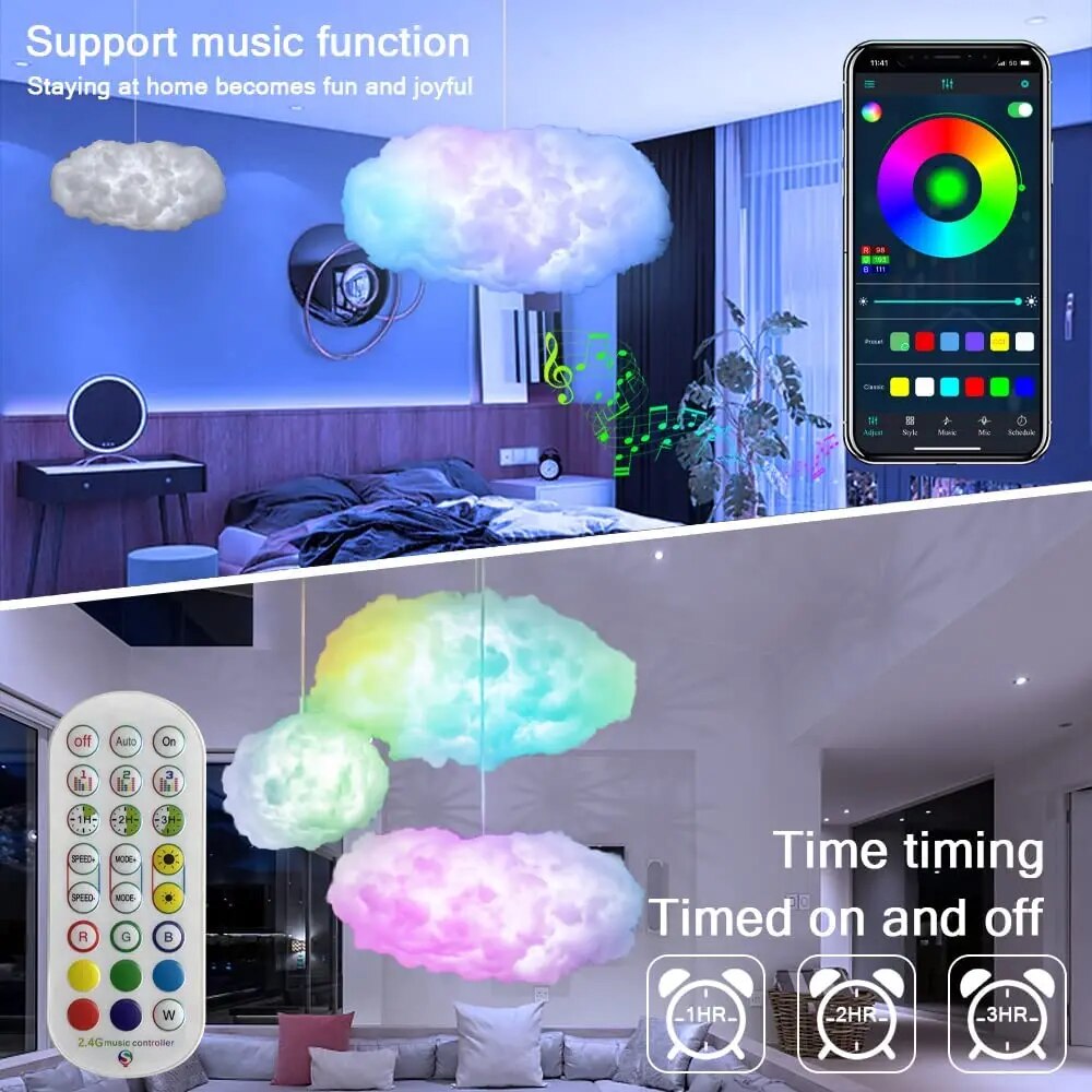 3D Big Cloud Lighting Light Smart Remote APP ThunderCloud