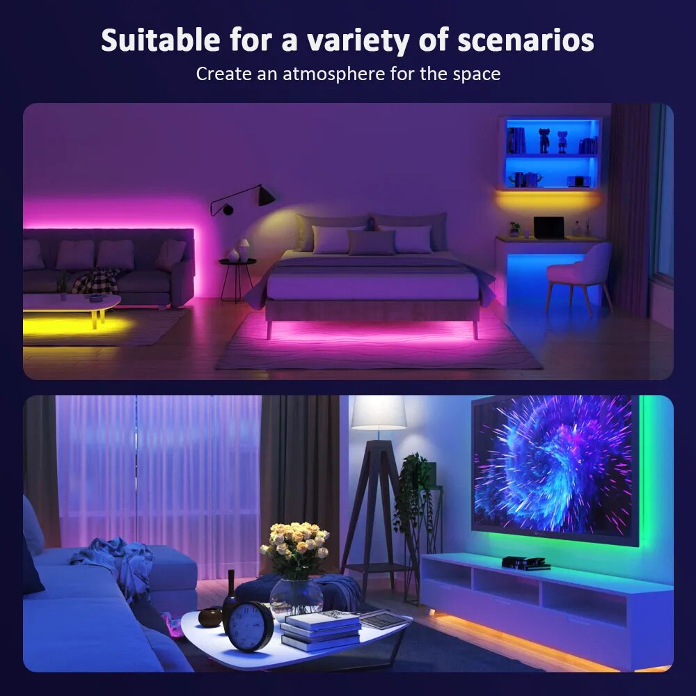 USB RGB Led Strip TV backlight , APP Color Changing