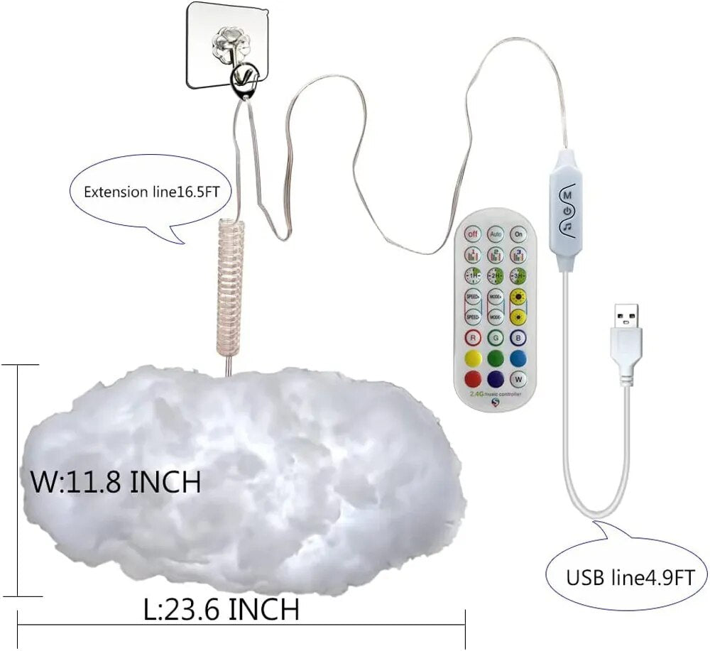3D Big Cloud Lighting Light Smart Remote APP ThunderCloud