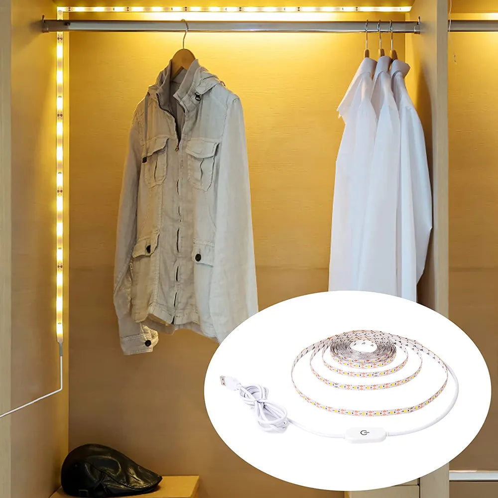 Touch Switch Led Strip Set Dc 5v 2835 Smd Warm White Lighting
