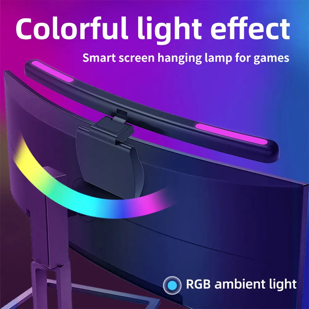 USB Stepless Dimming Screen Hanging Light Curved Screen Monitor Light Bar RGB Background Atmosphere Desk Lamp Monitor Light Bar