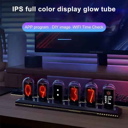 RGB Nixie Tube Clock LED Glows IPS Color Screen