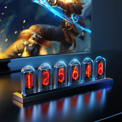 RGB Nixie Tube Clock LED Glows IPS Color Screen