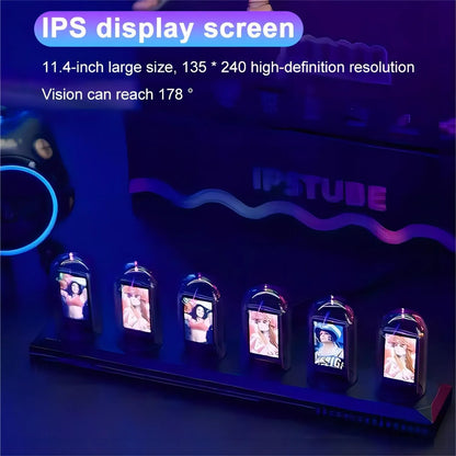 RGB Nixie Tube Clock LED Glows IPS Color Screen